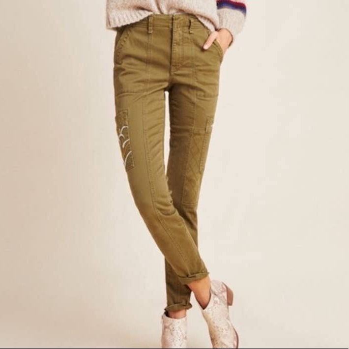 Anthropologie Cargo Pants - Embroidered